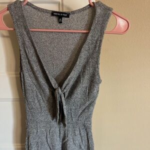 Grey sleeveless romper with tie front Size XS Kendall + Kylie